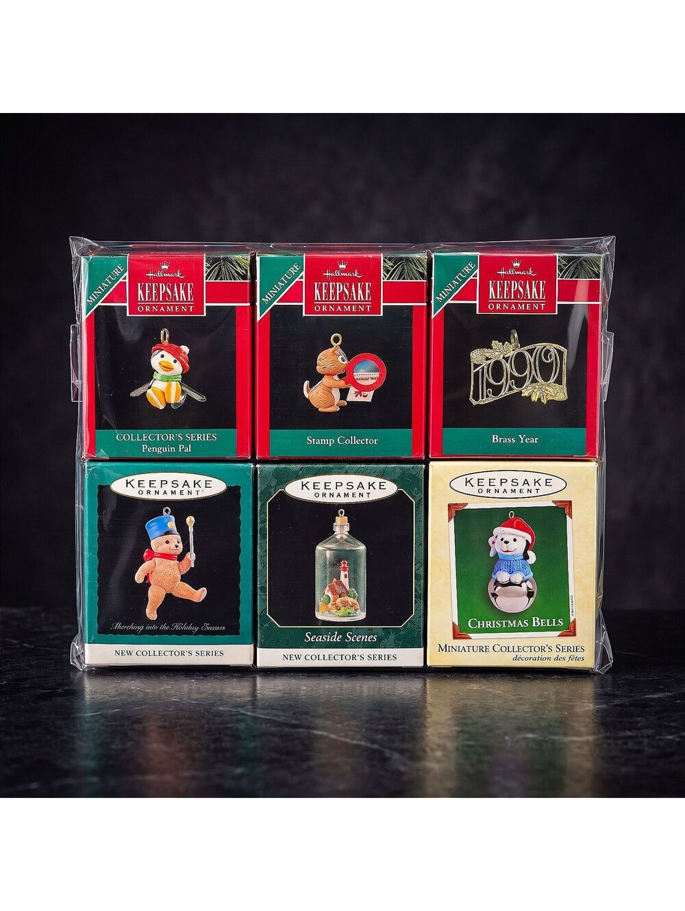 Vintage Hallmark Keepsake Miniature Christmas Ornaments Set of 6 Boxed